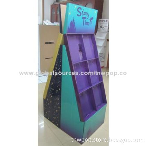Cardboard floor display, book Stand, show different items together, customized size and design